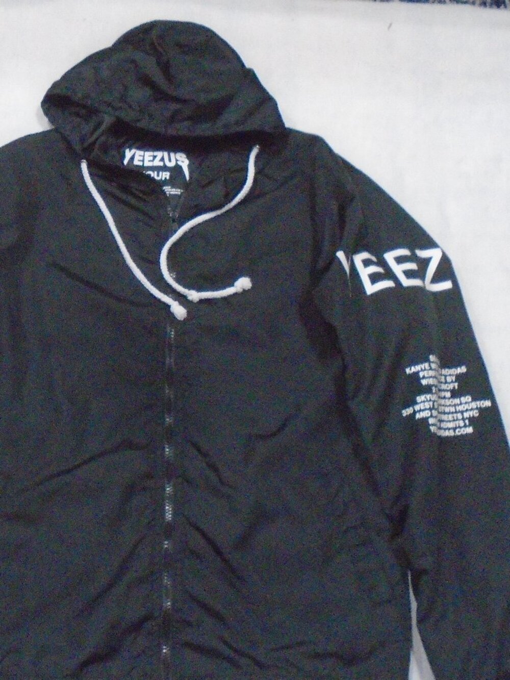 Yeezus Tour Yeezy Season 1 Windbreaker Jacket Black Size Small 3 Back Graphic